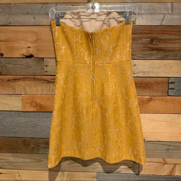 Keepsake The Label Every Way Golden Yellow Strapless Lace Mini Dress Size XS - Picture 11 of 16